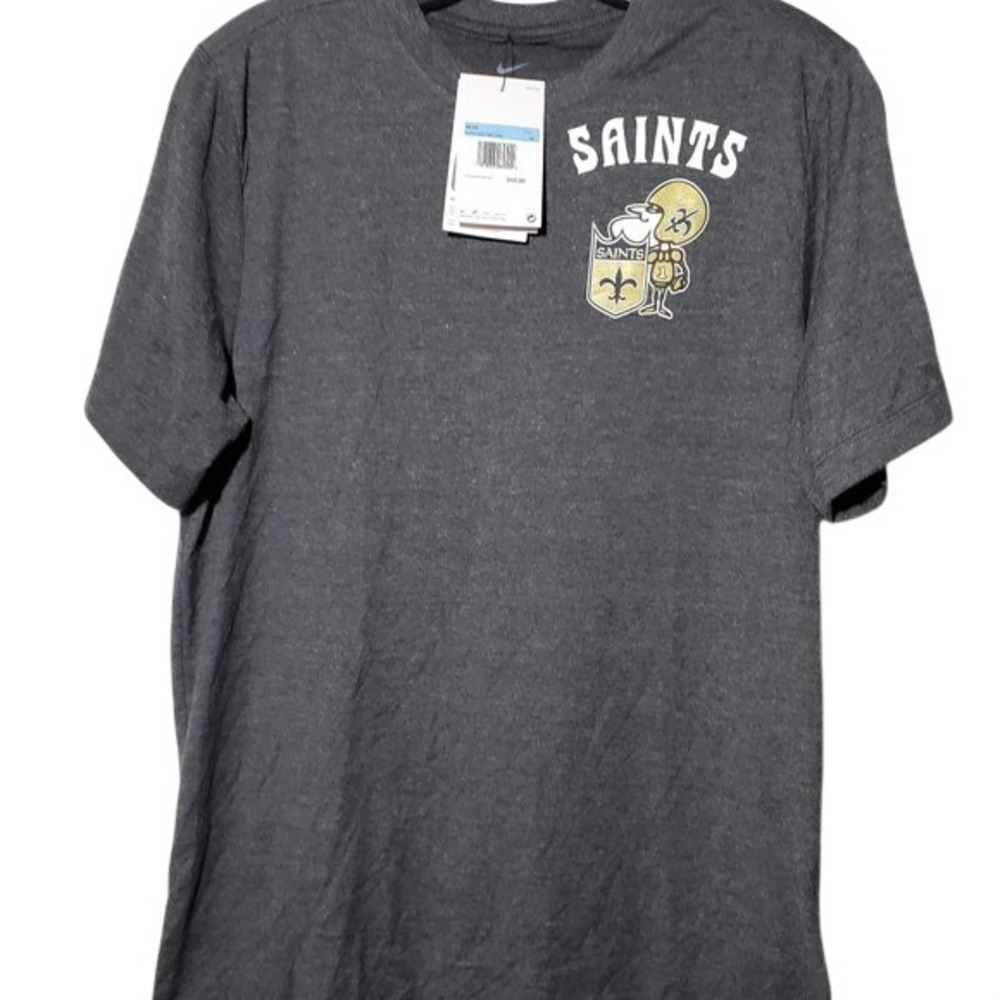 Nike New Orleans Saints‎ NFL Football Graphic T Shirt Charcoal Gray Mens Size M